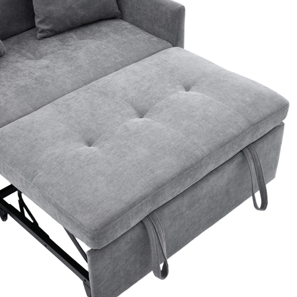 Divano 109x72x83.5 cm con porta USB e supporto tablet in poliestere grigio