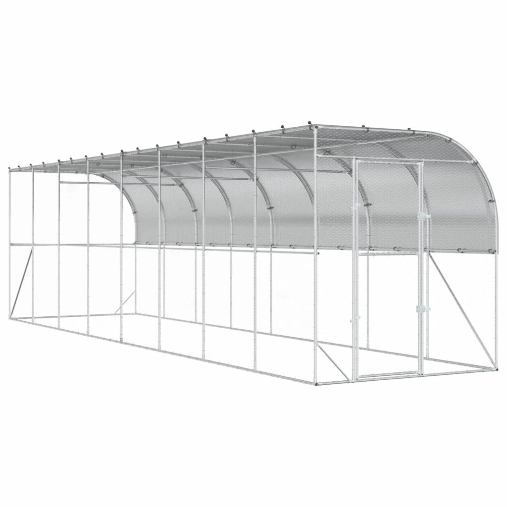 Gabbia per Polli Contro il Muro Argento 600 x 150 x 215 cm 3434738