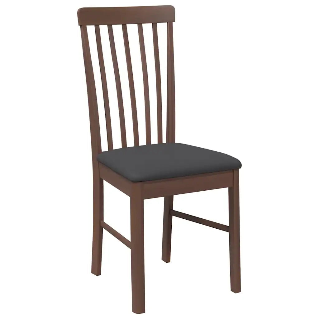 Sedie da Pranzo con Cuscini 2pz Marrone Legno Massello di Hevea 4102500