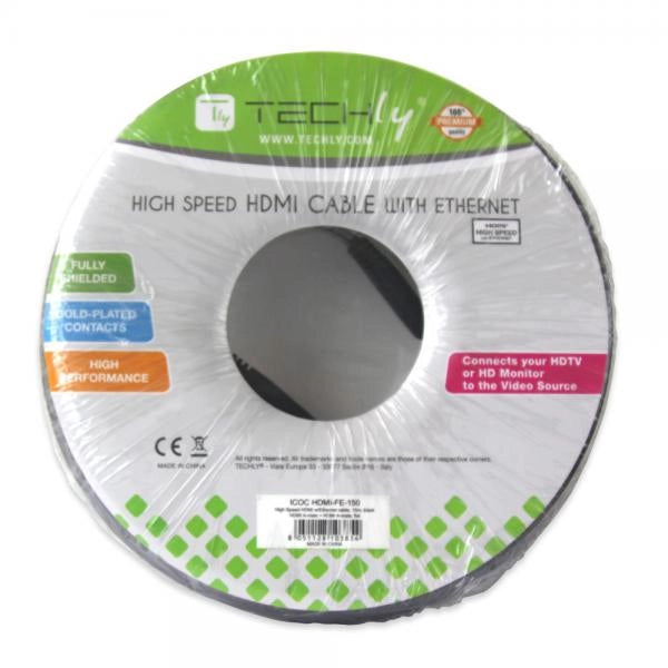 Cavo HDMI High Speed con Ethernet A/A M/M 4K 25m Nero