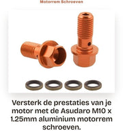 Set di viti in alluminio M10 x 1,25 mm - con 4 gomiti d'espansione - lunghezza totale 32 mm - peso 30 g - set da 2 viti