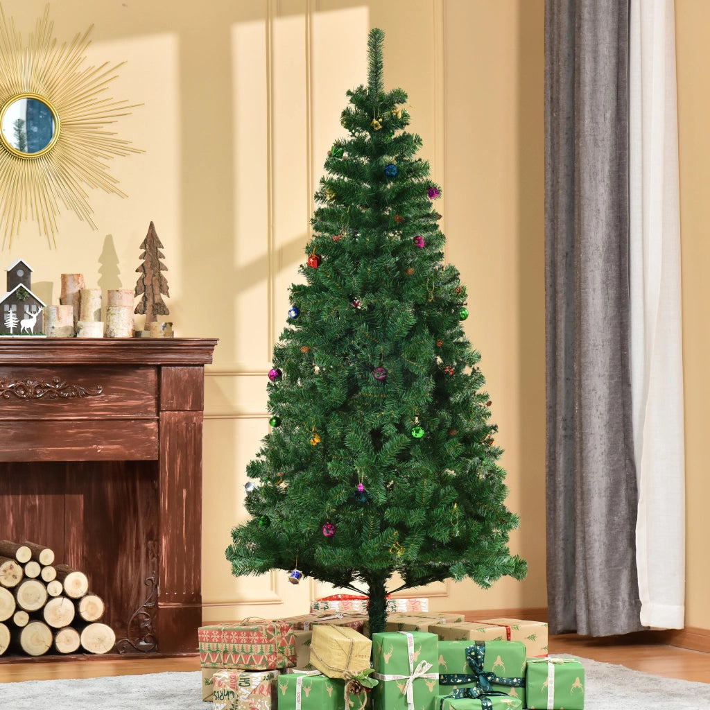 Albero di Natale Artificiale 180 cm Verde ¨C zephmum ¨C con 624 Rami e Decorazioni