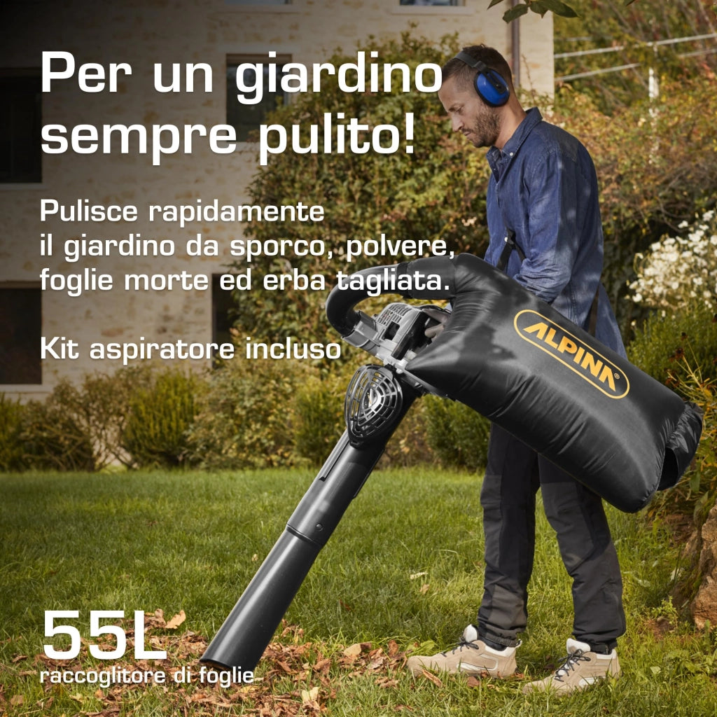 Soffiatore Aspiratore Trituratore a Scoppio kw 0,8 Alpina Abl 27V