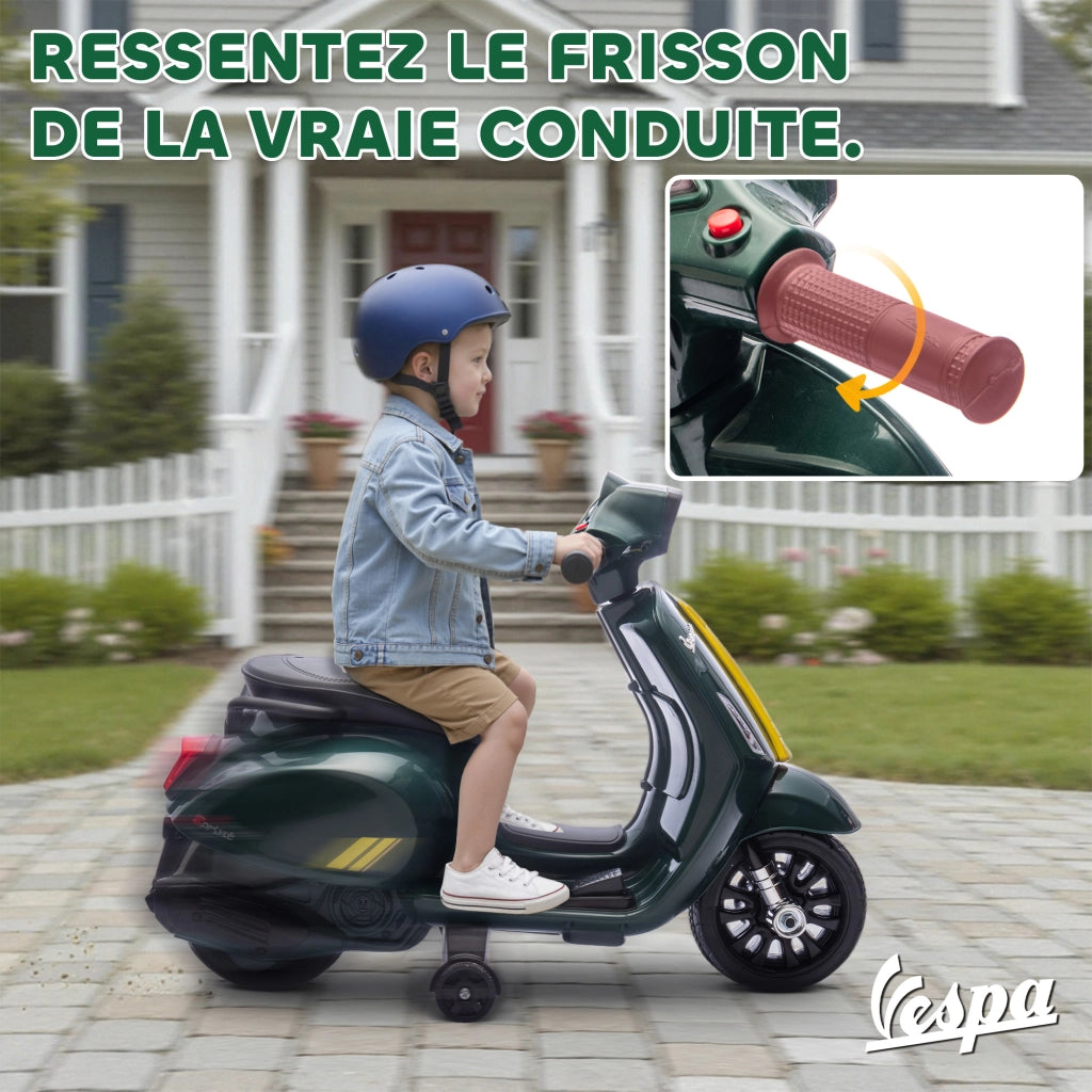Auto elettrica per bambini con ruote di apprendimento ¨C zephmum ¨C verde 71x37x52 cm