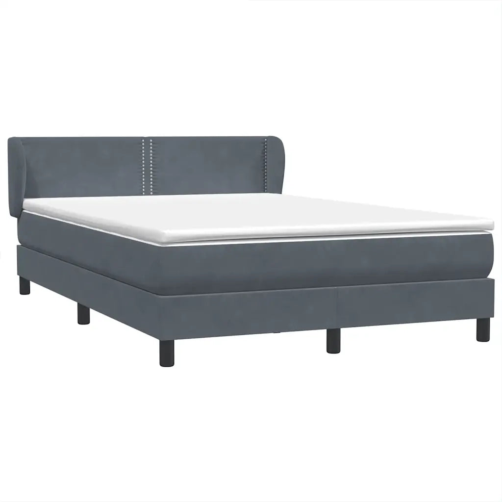Giroletto a Molle con Materasso Grigio Scuro 160x210 cm Velluto 3317446