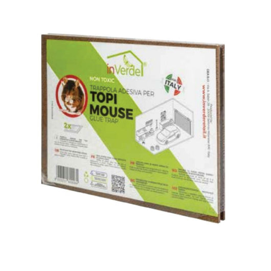 Trappola adesiva per roditori su tavoletta in legno non tossica  2 tavolette cm 14 x 19 e cm 28 x 2 TAVOLETTE CM 19 X 28