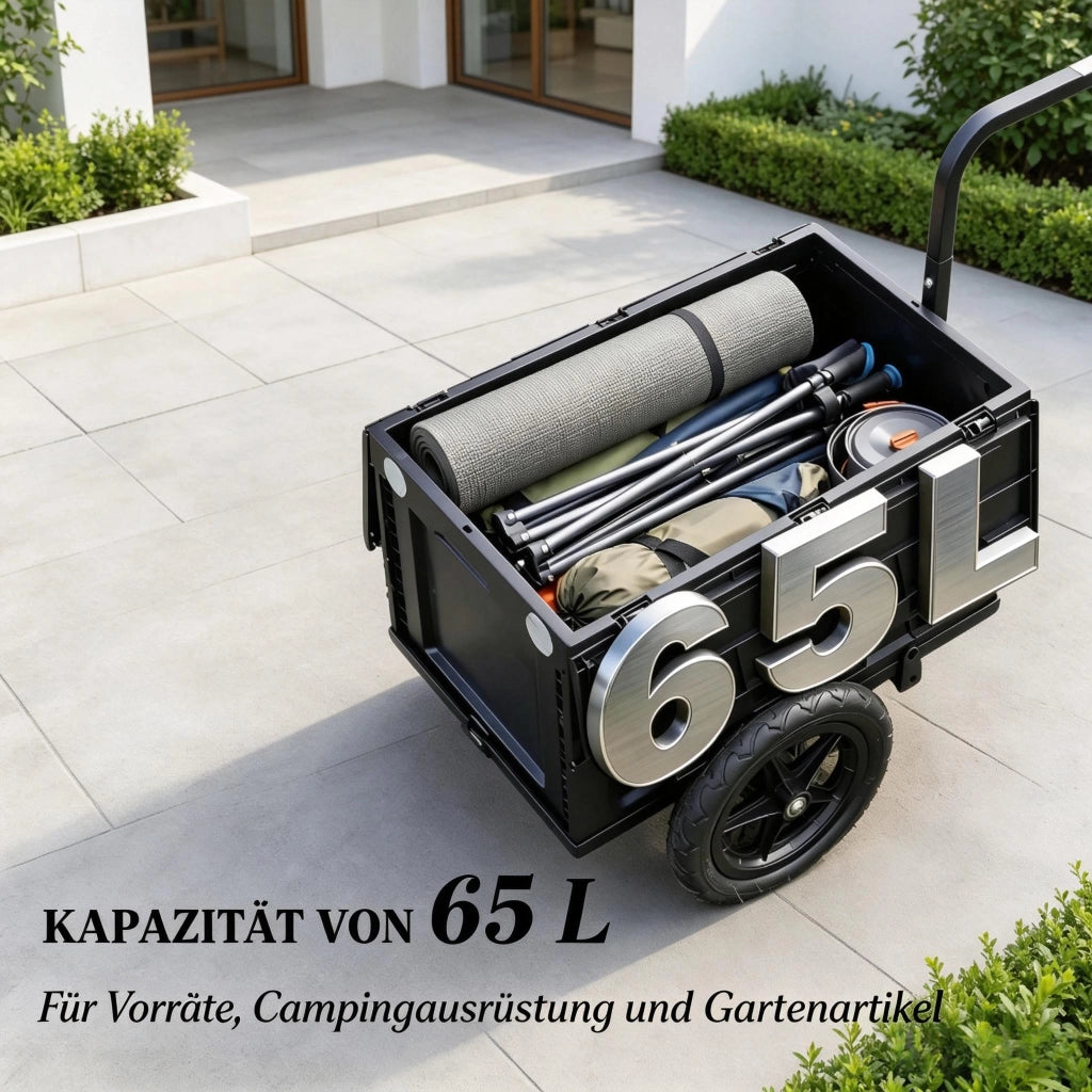 CARRELLO RIMORCHIO BICI CARGO 65L NERO in plastica e acciaio