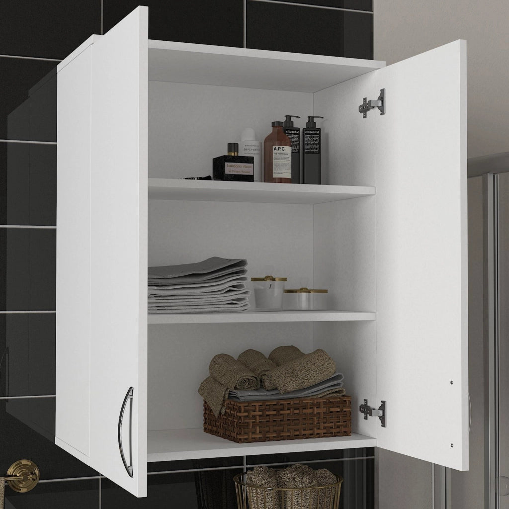 Isili, Mobile Pensile 2 Ripiani, 70x90h cm Bianco