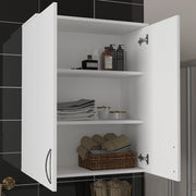 Isili, Mobile Pensile 2 Ripiani, 70x90h cm Bianco