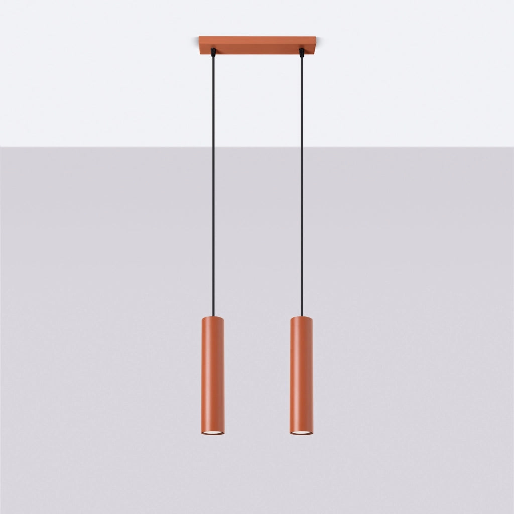 Lampada a sospensione MODENO barra rossa 2xGU10 30 cm