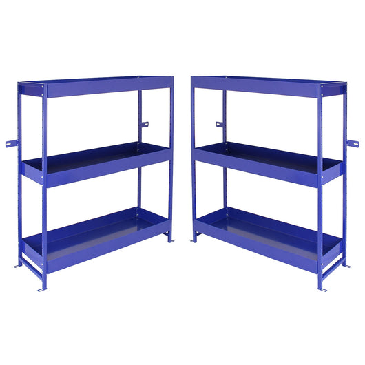 2 Scaffali Lightning in Acciaio Senza Bulloni Blu 6 Ripiani per Officina e Box