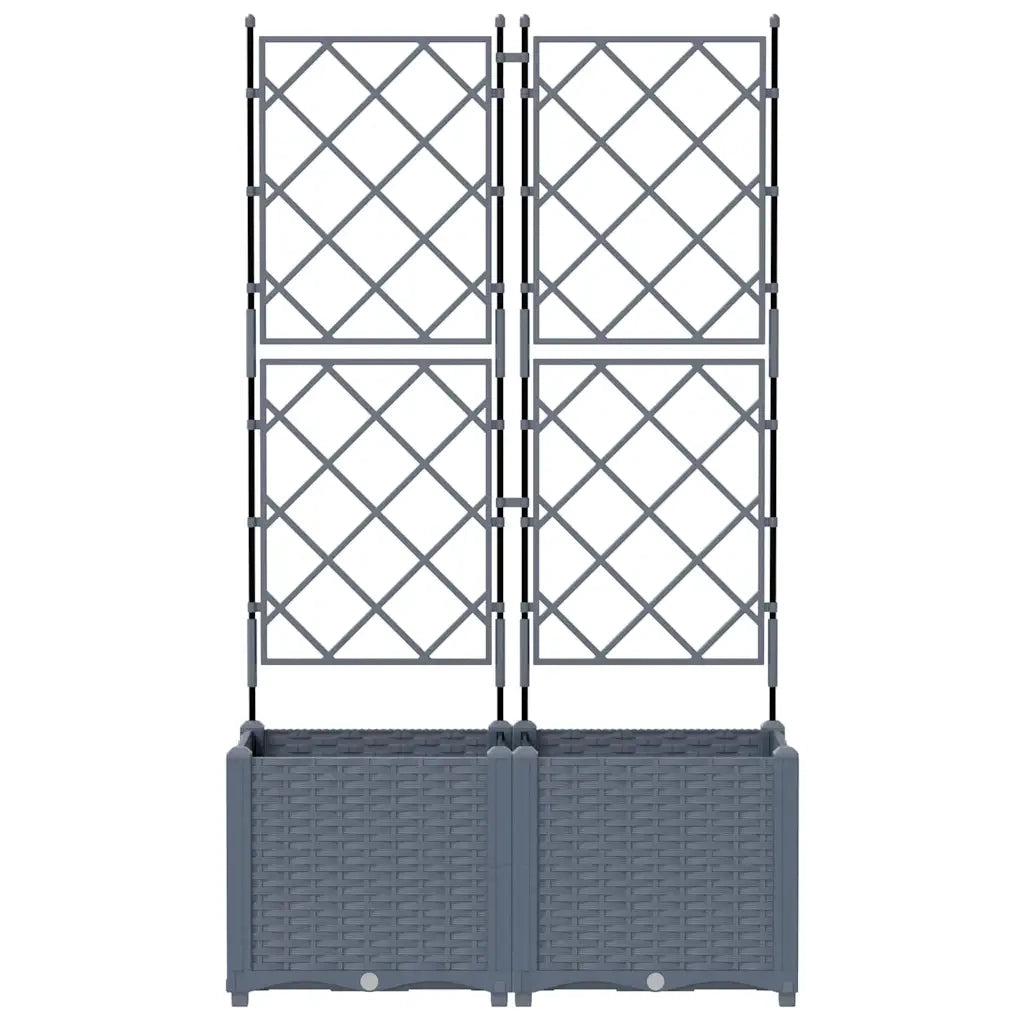 Vaso da giardino 2 pcs Grigio Chiaro 80 x 40 x 143 cm Plastica 42002884