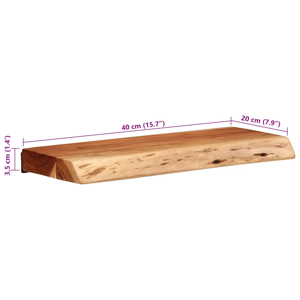vidaXL Mensole da Parete 2 pz 40x20x3,5 cm in Legno Massello di Acacia