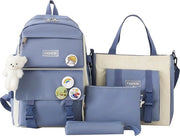 Set di Borsa Scuola Acquatica 4 in 1 per Bambini e Adolescenti - Compreso Borsa Pasti, Borsa Spalla e Custodia - Stile, Borsa Libri per Estate o Scuola