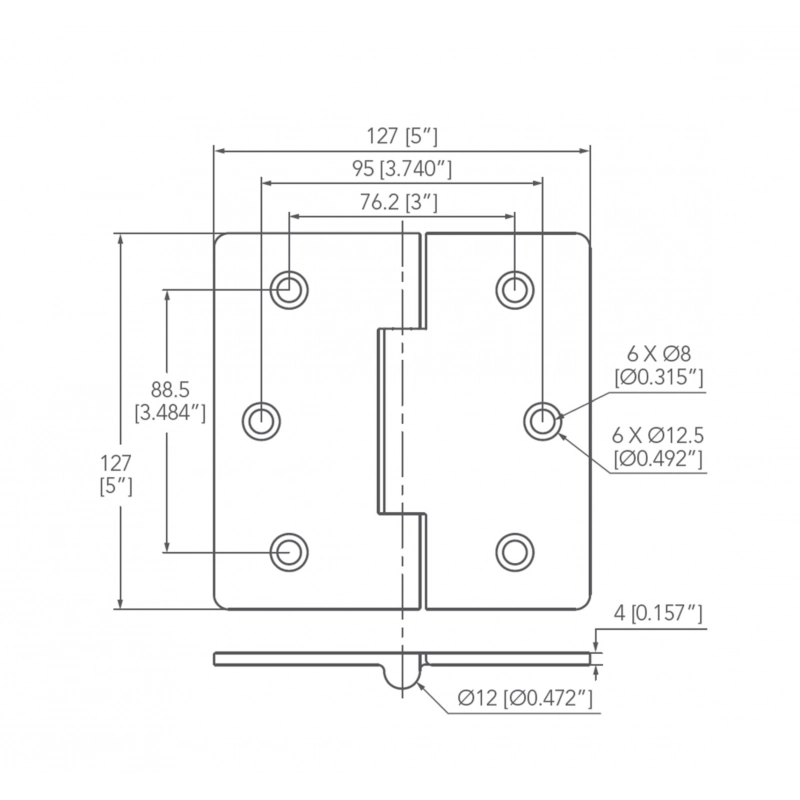 CERNIERA INOX MM 127x127