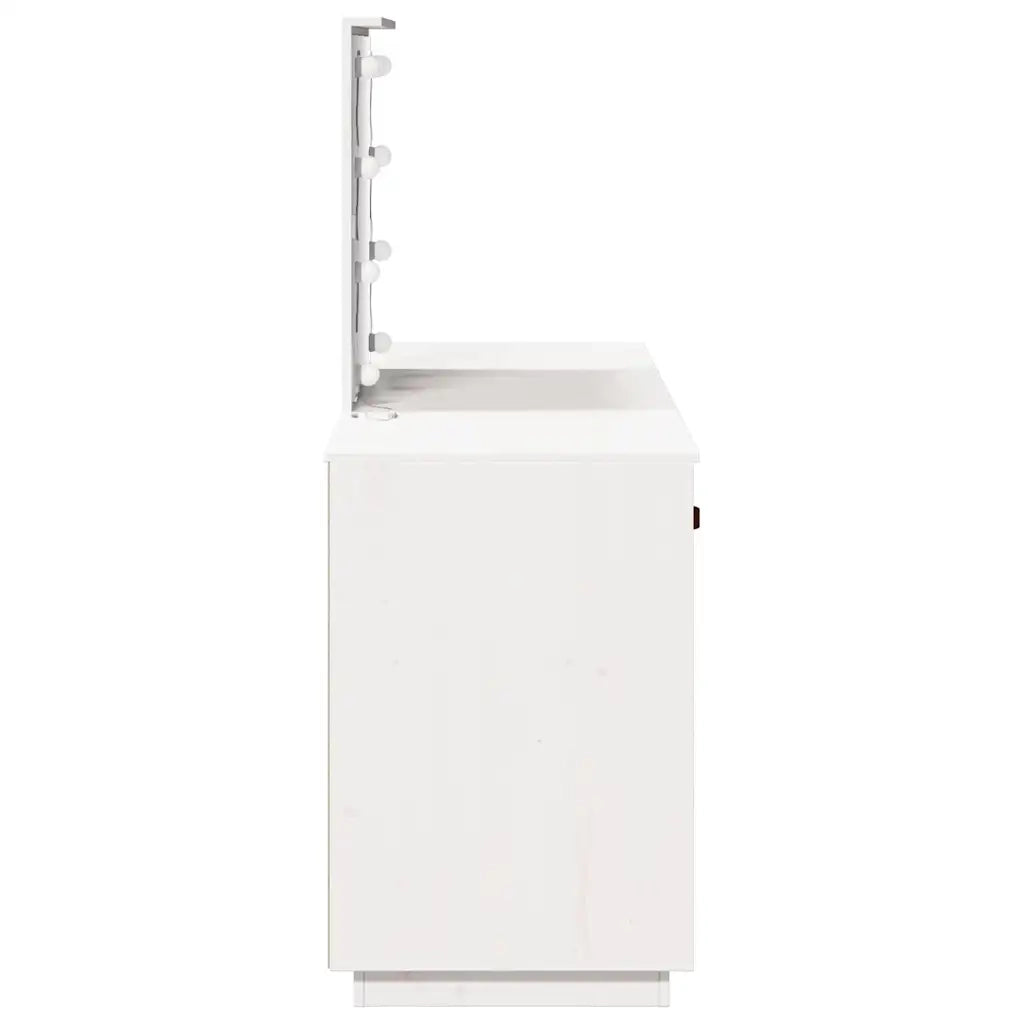 Set Toeletta con LED Bianco in Legno Massello di Pino