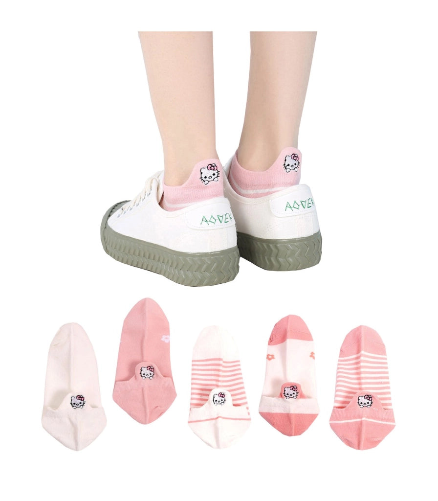 Calzini Bassi in Cotone con Gatti Ricamati | Gattini sul Tallone | Taglia Unica 35–40 EU