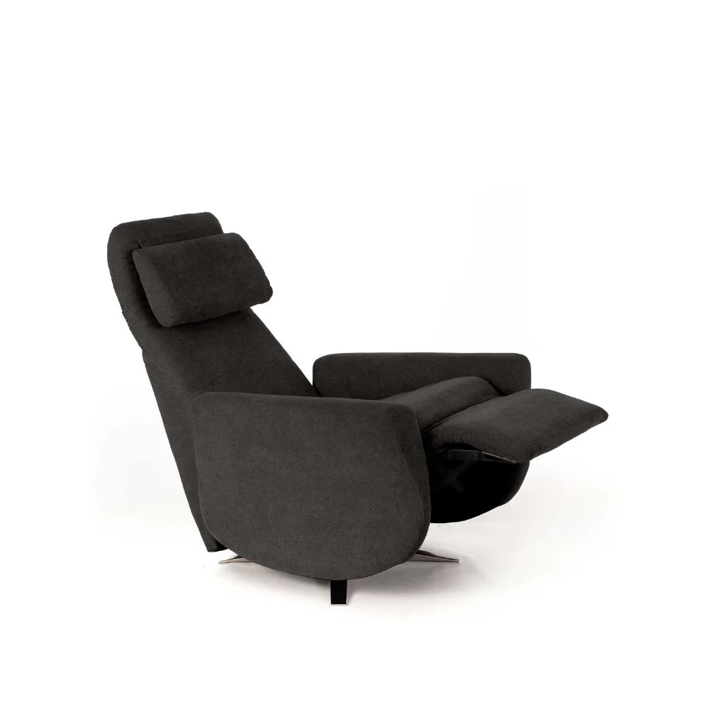 Poltrona reclinabile relax manuale con poggiapiedi Roberta grigio scuro | Duzzle