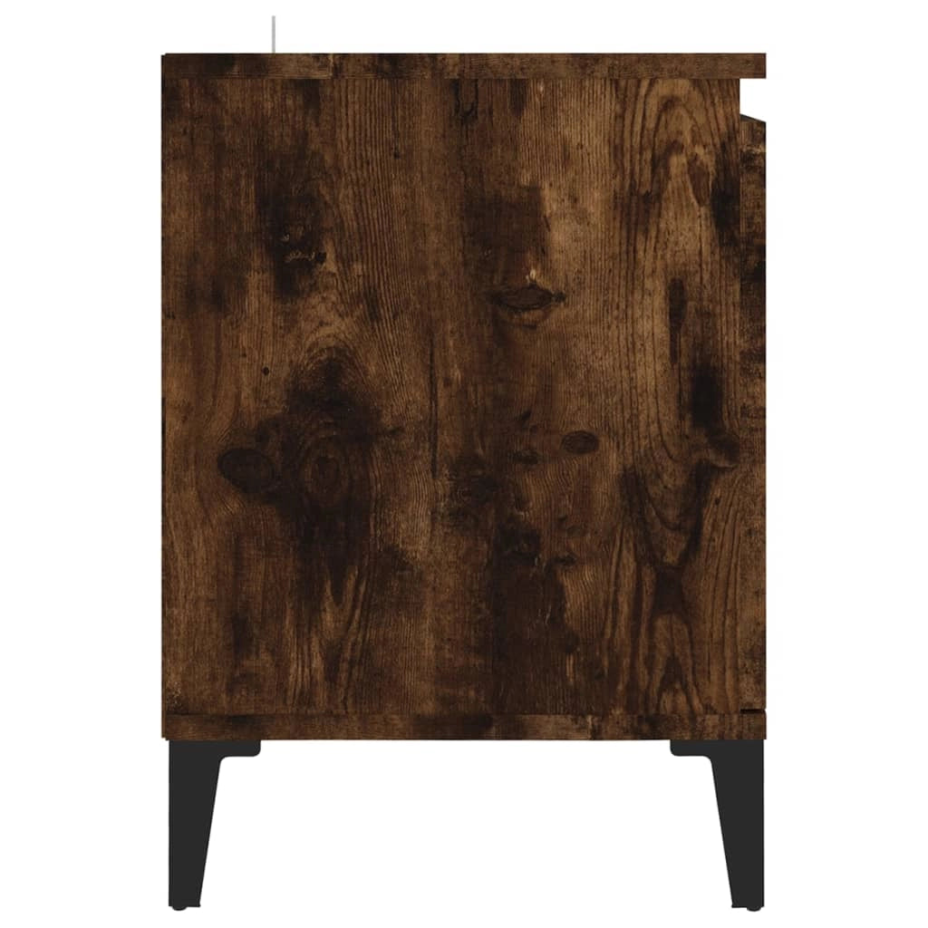Mobile TV multimediale scaffale per televisione televisore buffet sala da pranzo soggiorno camera da letto con gambe in metallo rovere affumicato 103,5 x 35 x 50 cm marrone 02_0026877