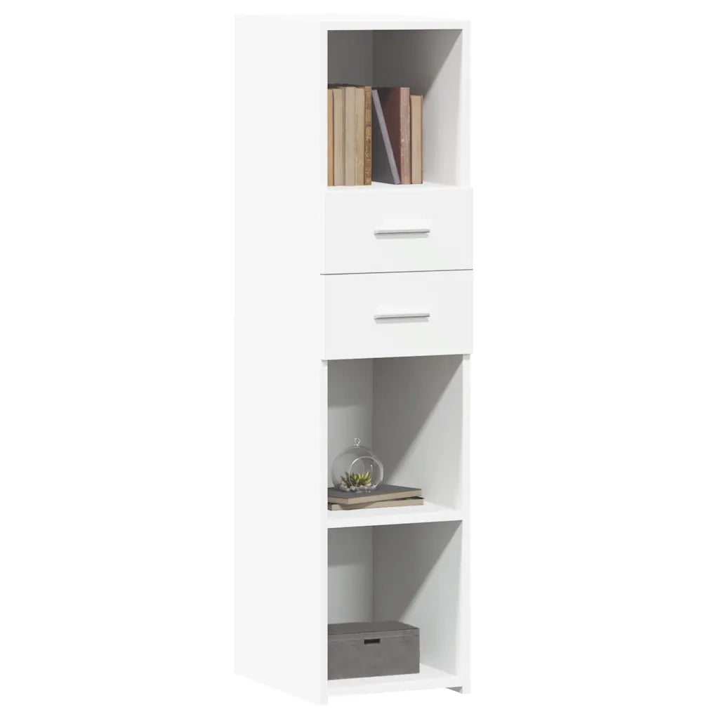 Credenza-Buffet-Armadio da cucina Bianca 30x42,5x124 cm in Legno Multistrato