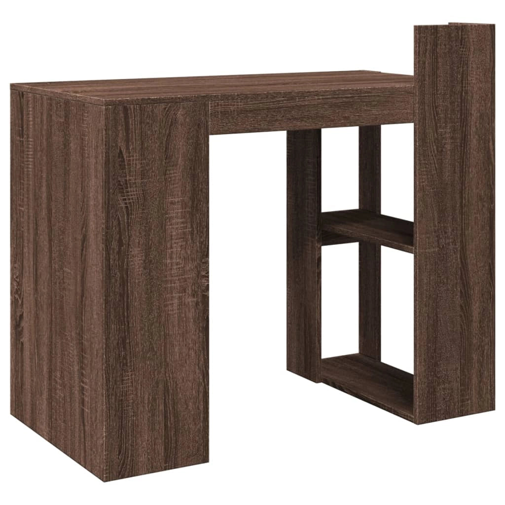 Scrivania tavolo postazione di lavoro mobile per computer studio rovere 103,5 x 56,5 x 94 cm legno ingegnerizzato marrone 02_0023606