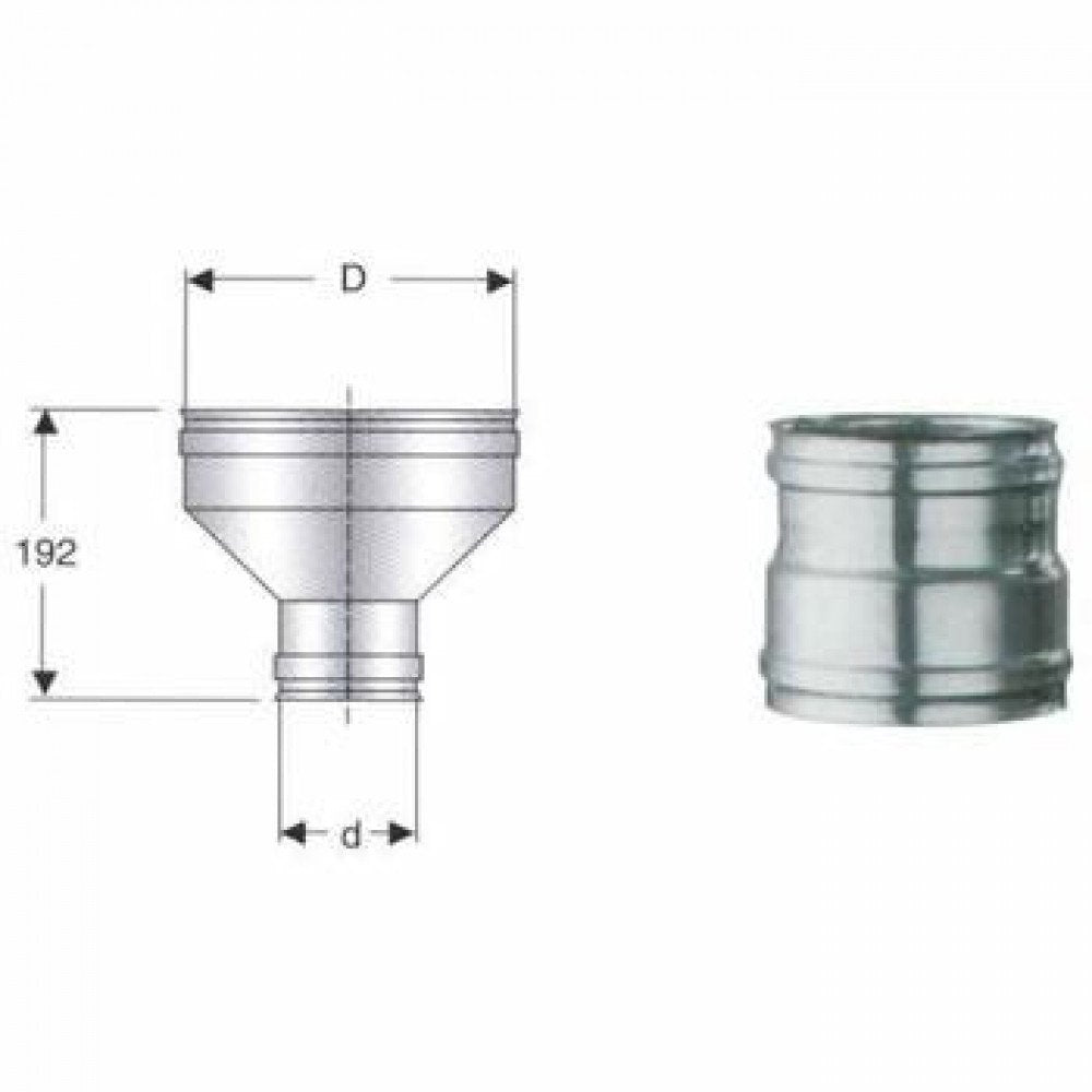 Inox mono parete aisi 316 raccor do caldaia d.060f-080f b08xb84d8