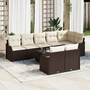 Set divani giardino 8 pezzi con cuscini grigi polyrattan