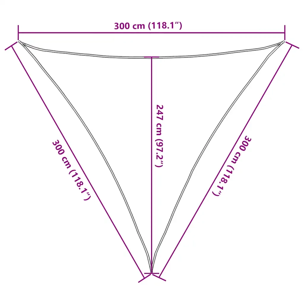 Vela Parasole 160 g/m² Triangolare Sabbia 3x3x3 m in HDPE 4002054