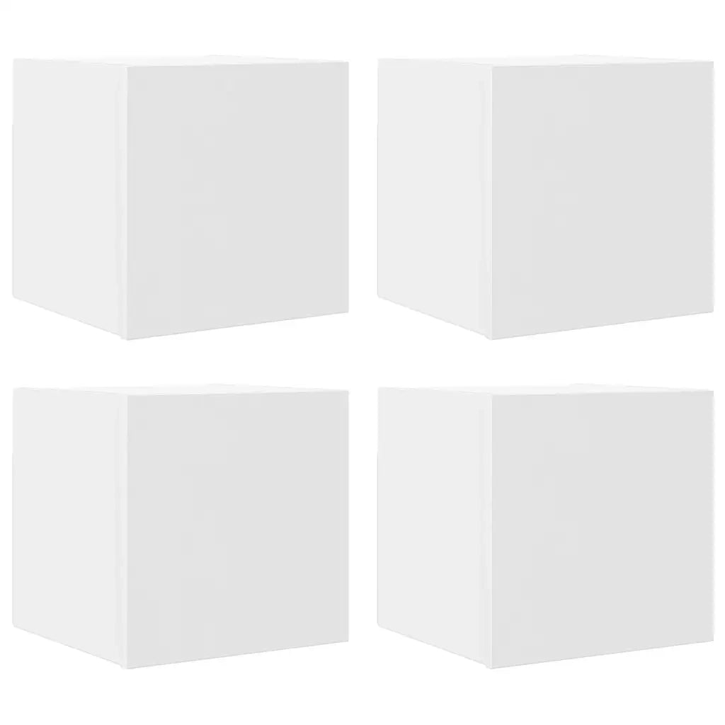 Armadietti a Parete per TV 4 pz Bianchi 30,5x30x30 cm cod mxl 5625