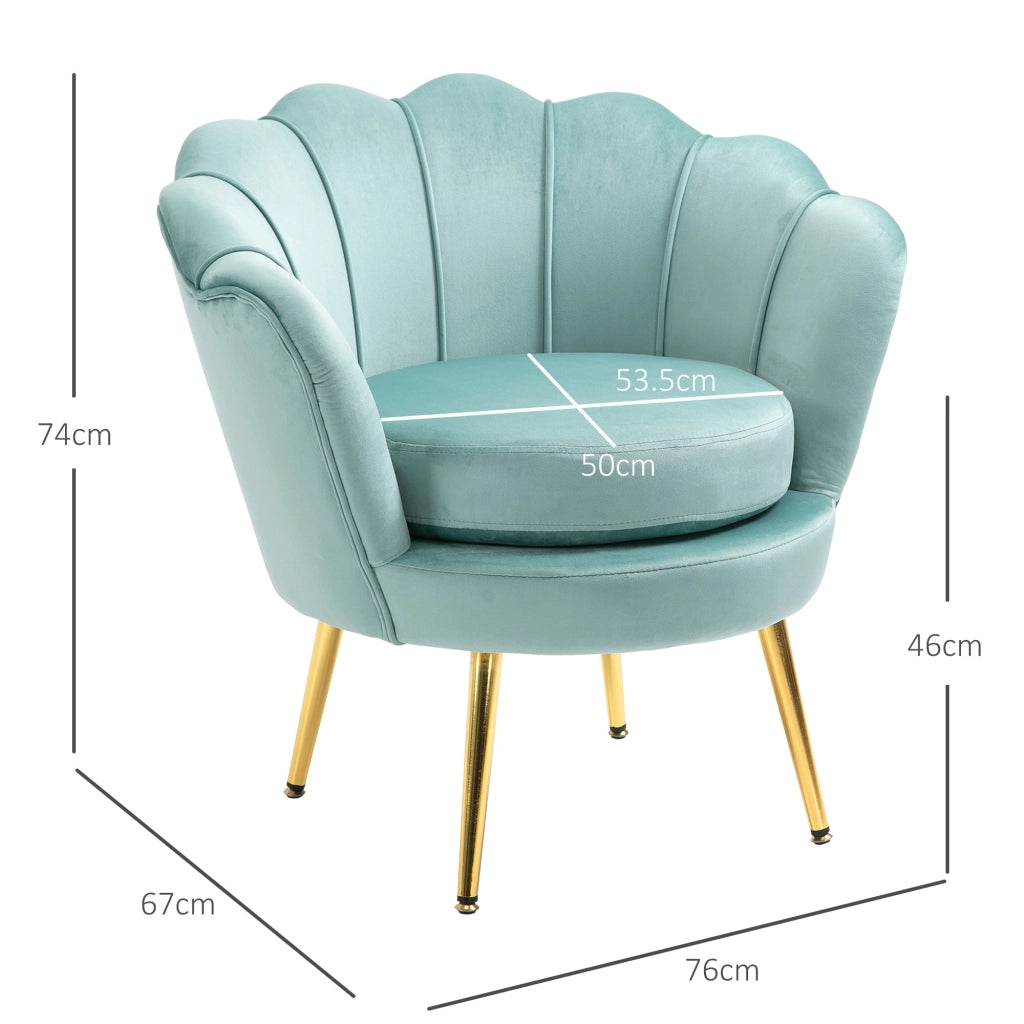 Poltrona Vintage in Velluto ¨C Zephmum ¨C Verde 76x67x74 cm