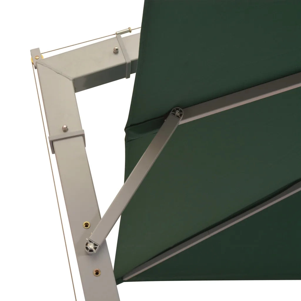 Ombrellone Pensile-Ombrello da giardino balcone 300x300 cm Verde Palo in Alluminio