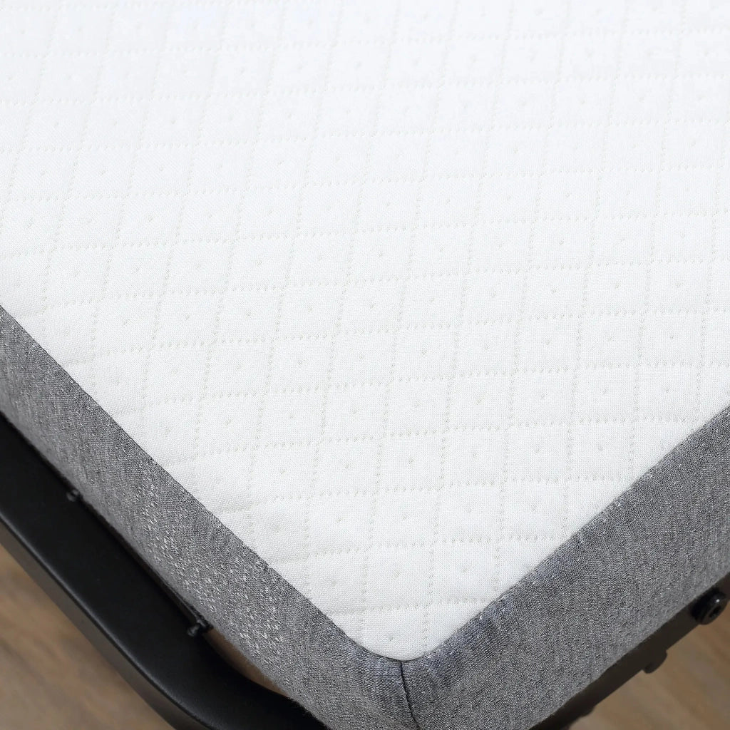 Letto pieghevole per ospiti con ruote, struttura in acciaio, bianco, 200x80x42,5 cm