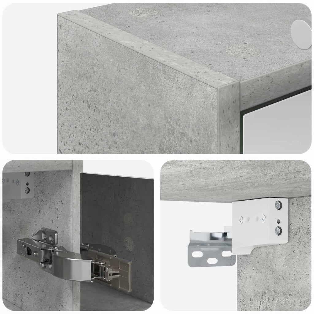 Mobiletto per specchio da bagno Grigio cemento 889178