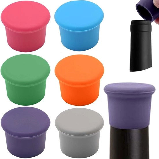 6 stopperi di silicone per bottiglie di vetro - stopperi di vino, stopperi di vino, stopperi di vino, stopperi di vino per bottiglie di vino, stopperi di gomma