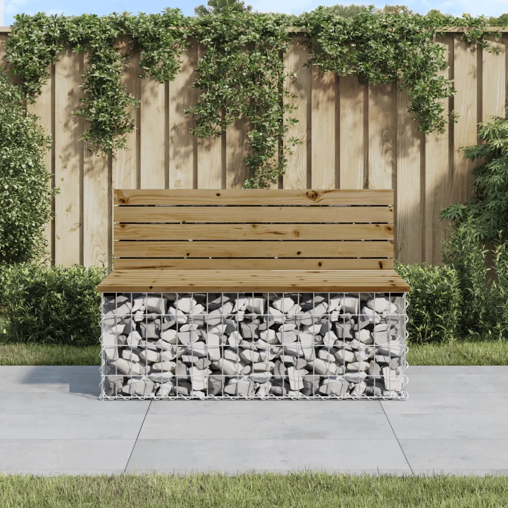 Panca da Giardino Design Gabbione 103x70x65 cm Pino Impregnato 834376