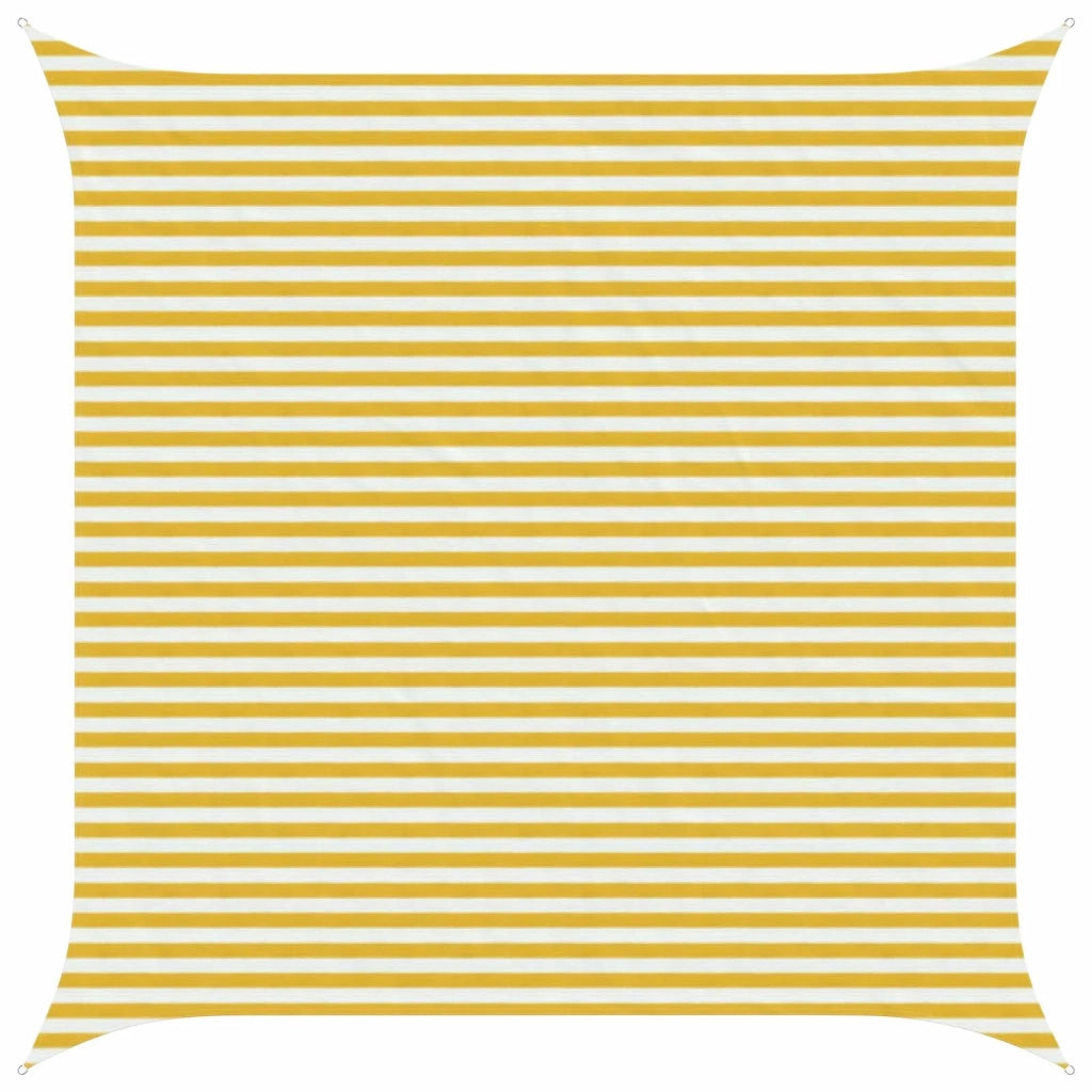 Vela Parasole | Telo Ombra | Vela da ombra Giallo e Bianco 4,5 x 4,5 m HDPE