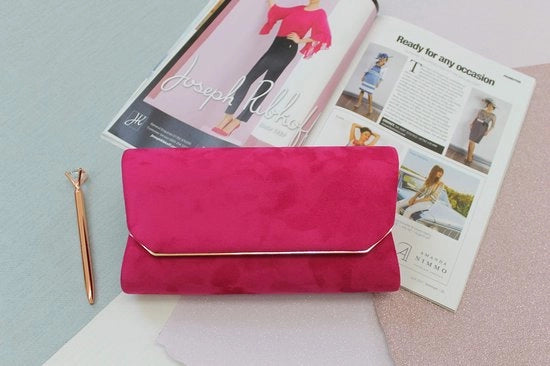 Borsa da Sling in Fucsia con Cerniera a Falda