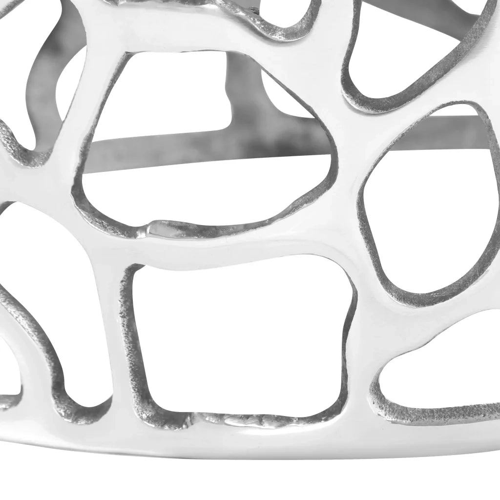 Tavolino da CaffÃ¨ in Alluminio Pressofuso 70x30 cm Argento cod mxl 13513