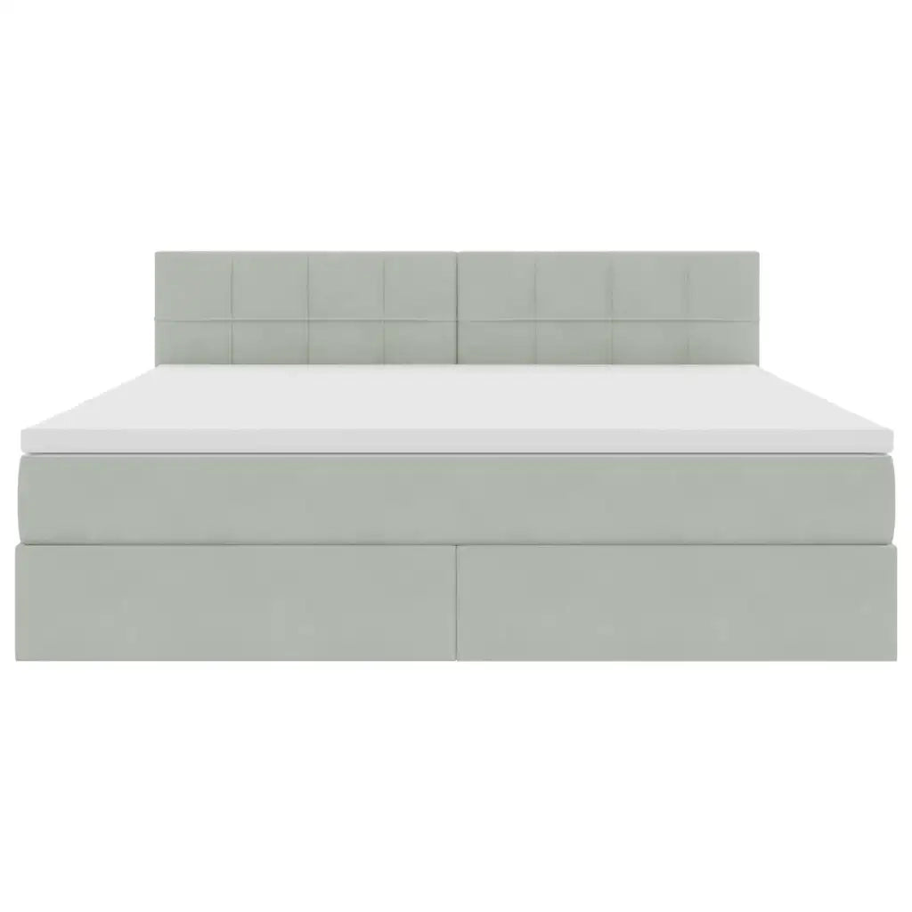 Letto con contenitore e LED Grigio chiaro 180 x 200 cm Velluto 3371409