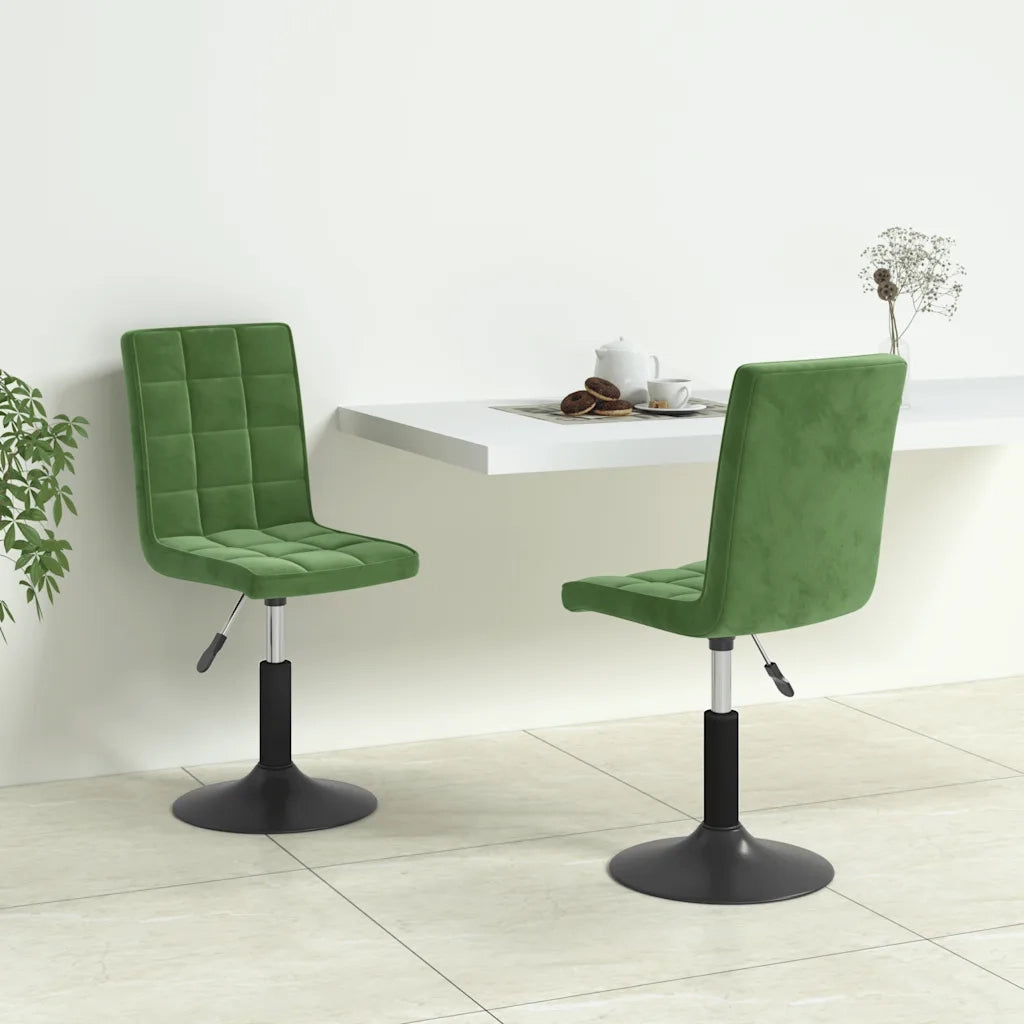 Sedie da Pranzo Girevoli 2 pz | Sedie da cucina Verde Scuro in Velluto