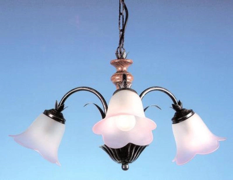 LAMPADARIO FASCINO A 3 LUCI FERRO BATTUTO LANTERNA APPLIQUE LAMPIONE LAMPADE