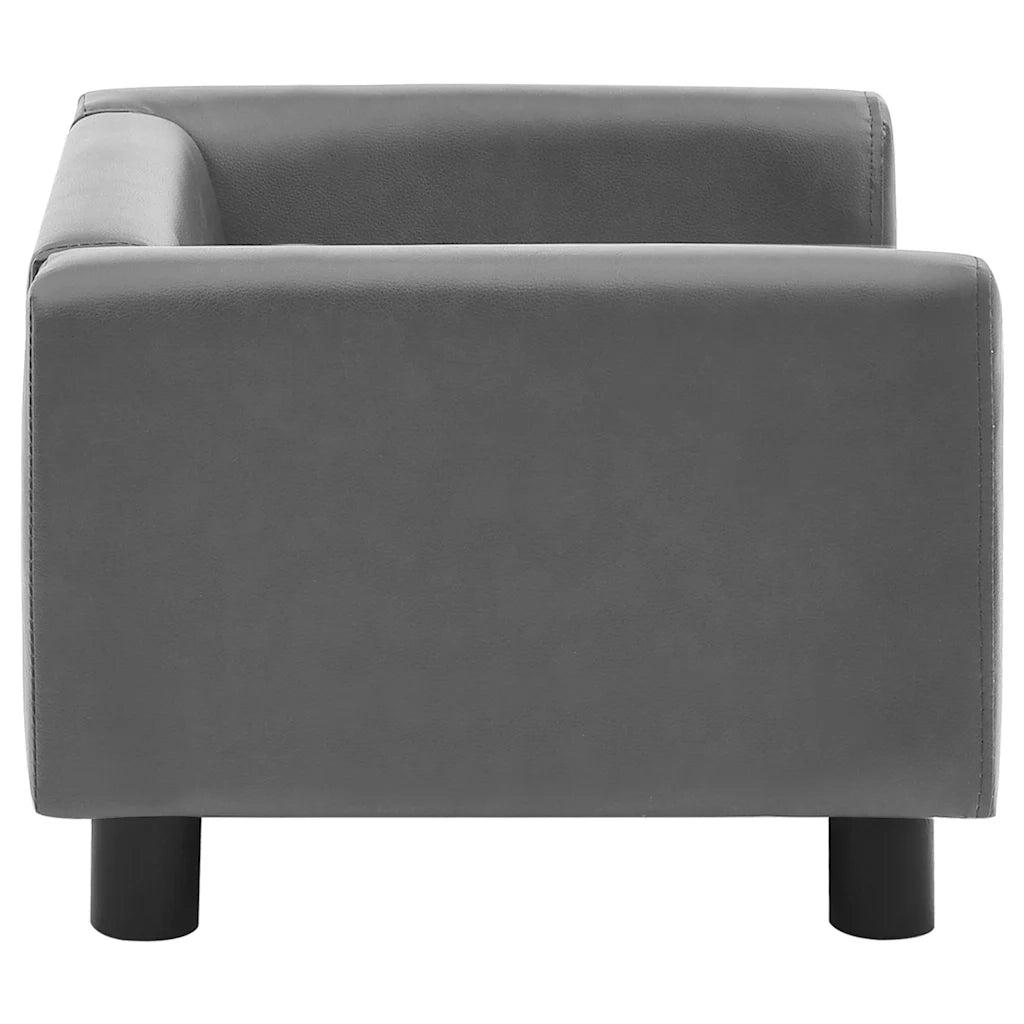 Divano per Cani Grigio 60x43x30 cm in Peluche e Similpelle 170959
