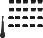 20 pezzi Copertura universale in silicio per USB-C 3.1 con spazzola per pulizia e protettore anti-spolso per porte di accesso