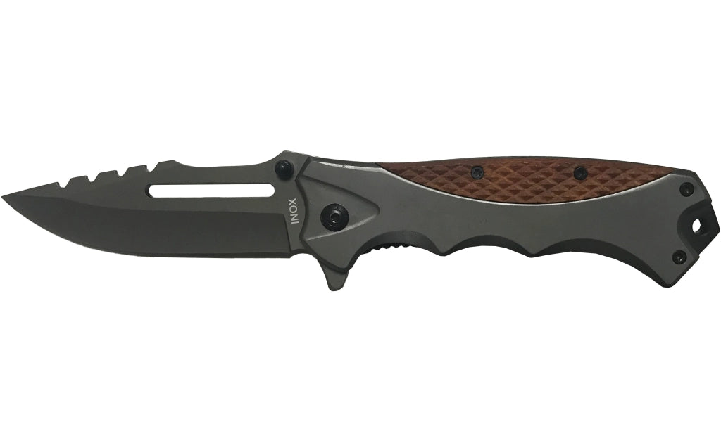COLTELLO DA TASCA MANICO IN LEGNO E ALLUMINIO 21 cm - AUSONIA