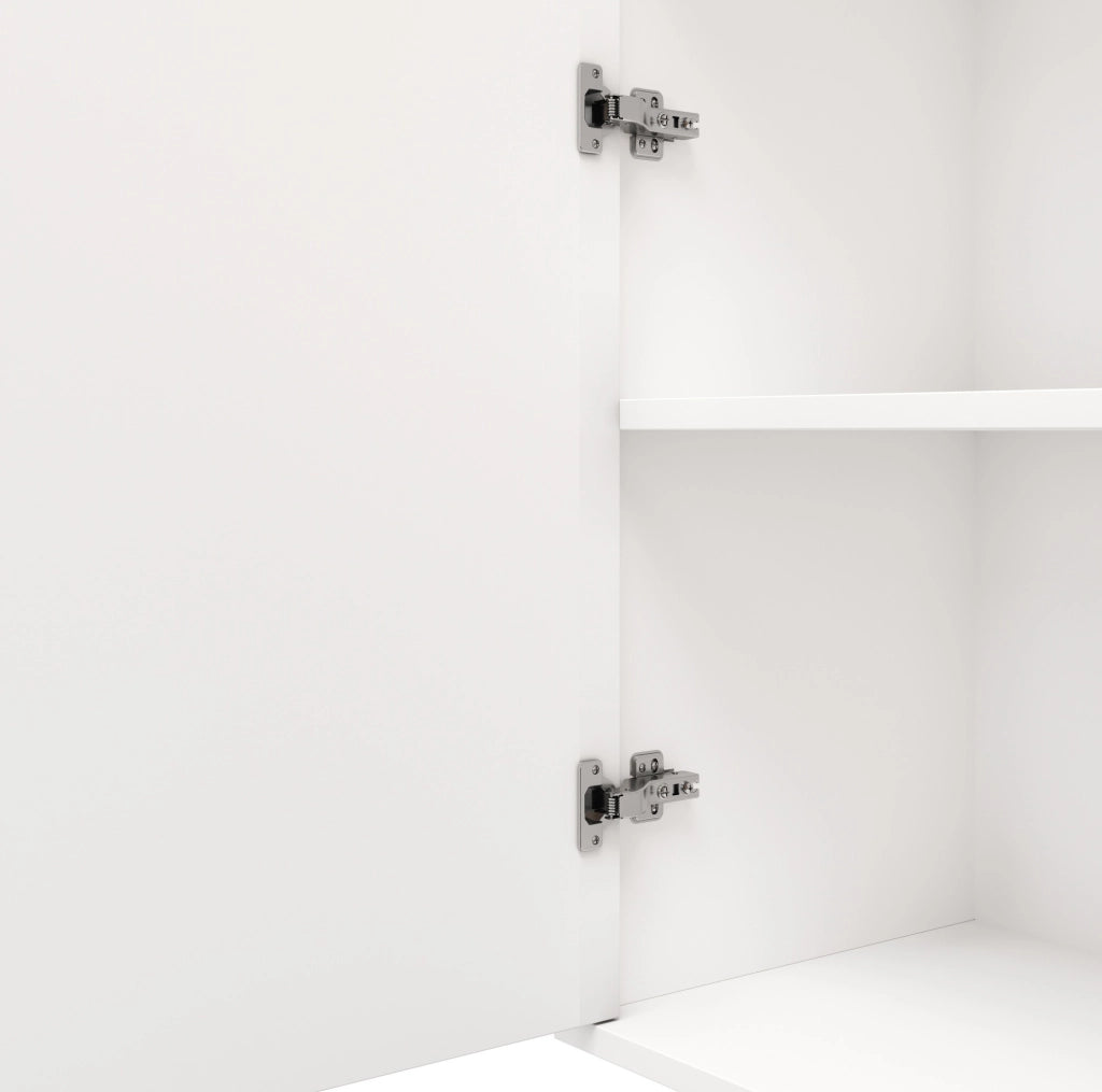Mobile archivio 80x40x110 cm in MDF bianco e rovere con frontale a lamelle