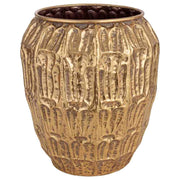Vaso da fiori in metallo dorato 35,5x35,5x41h cm
