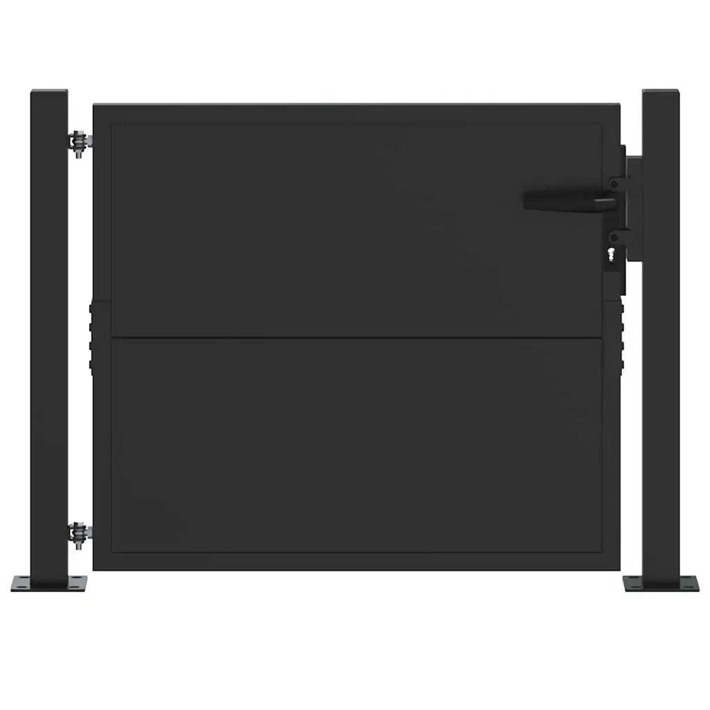 Cancello da giardino con blocco Nero 110 x 105 cm 42015909