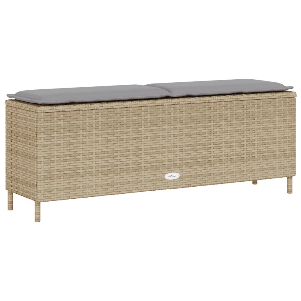 vidaXL Panca da Giardino con Cuscino Beige 110x30x40,5cm in Polyrattan