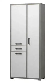 Armadio 3 ante più cassetto ossido+ bianco cemento già montato L75.3 H175 P33