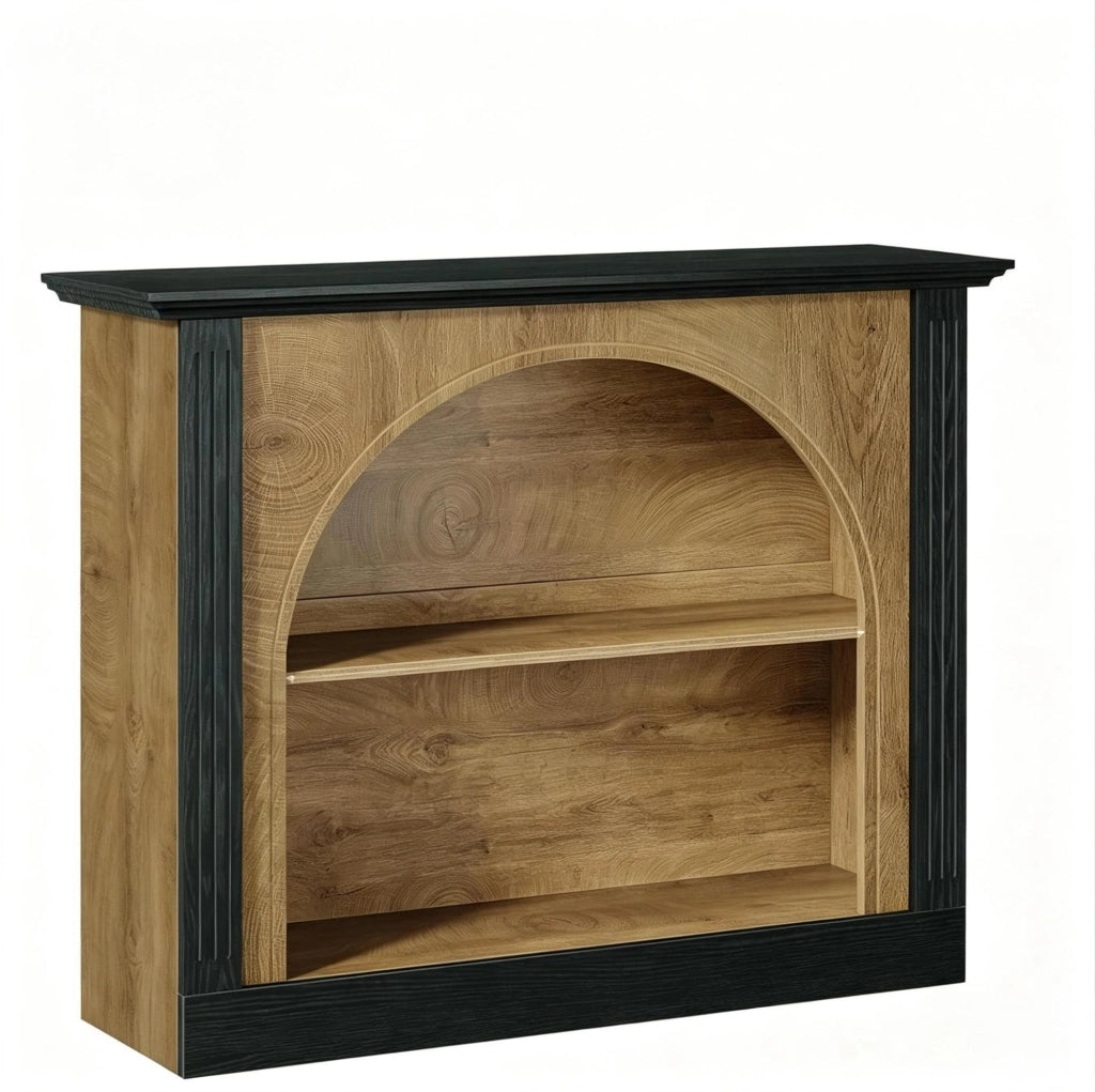 Tavolo consolle a 3 livelli in legno; 110 x 30 cm; nero e rustico